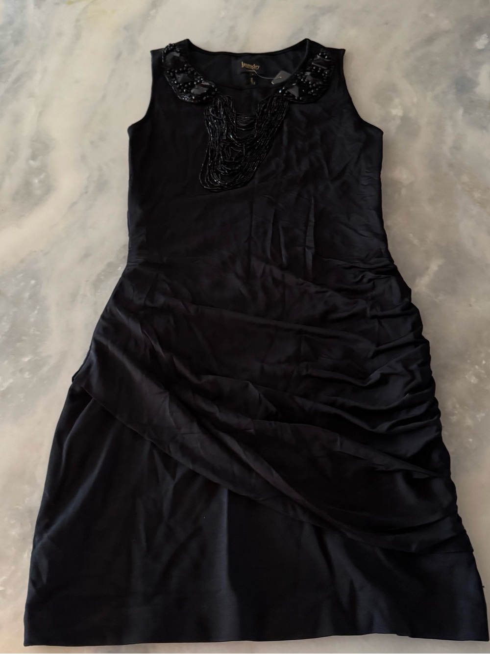 Y2K LAUNDRY BY SHELLI SEGAL Black Sequin Sleeveless Cocktail Dress
